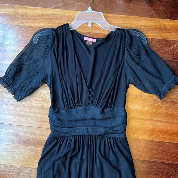 Black cotton and chiffon dress size 0 Max Rave - Picture 3 of 4